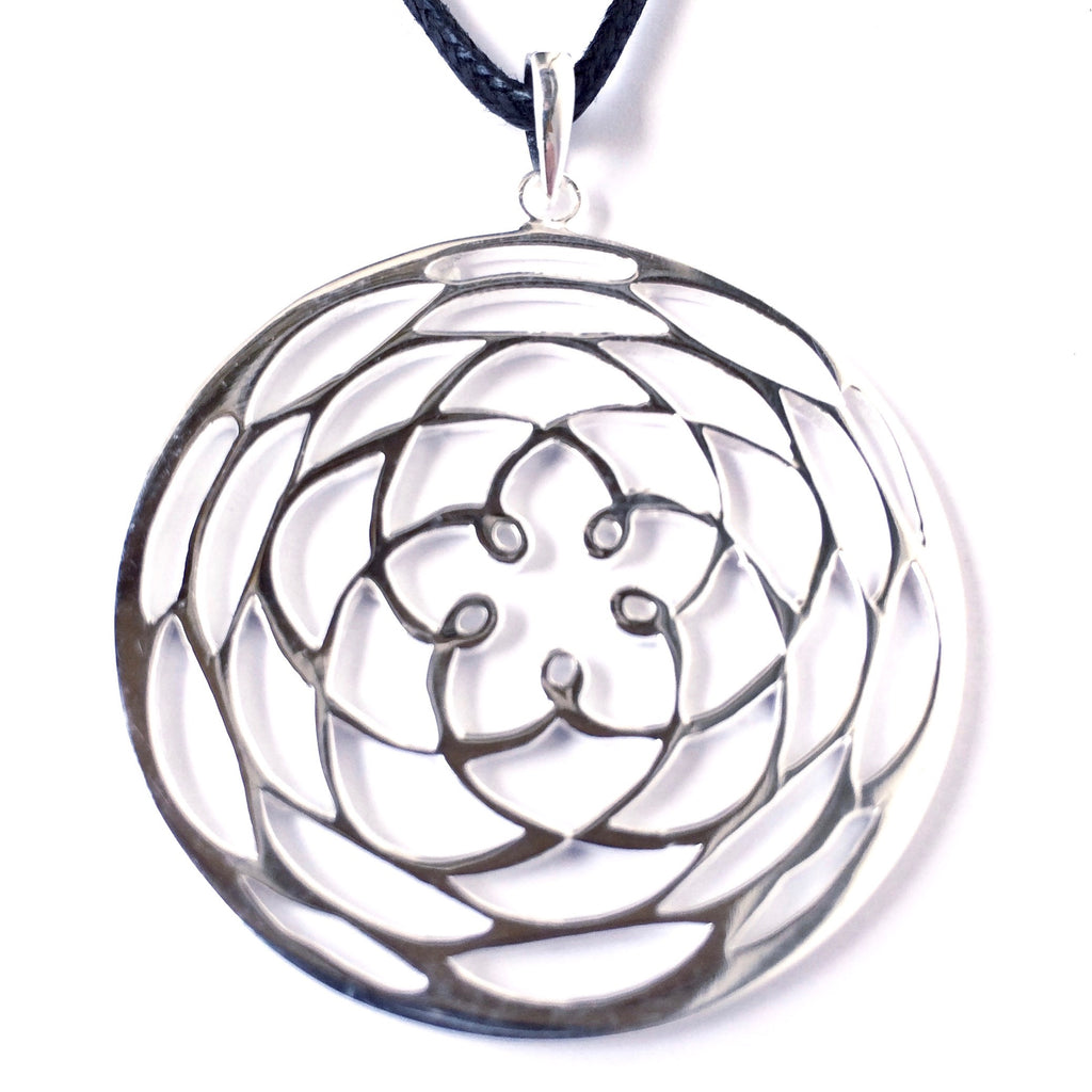 Silver  Rose Of Venus pendant sacred geometry necklace