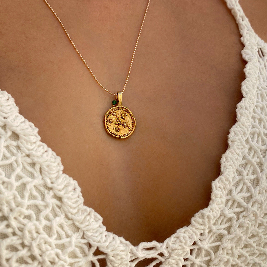 Taurus star sign Zodiac necklace Gold plated