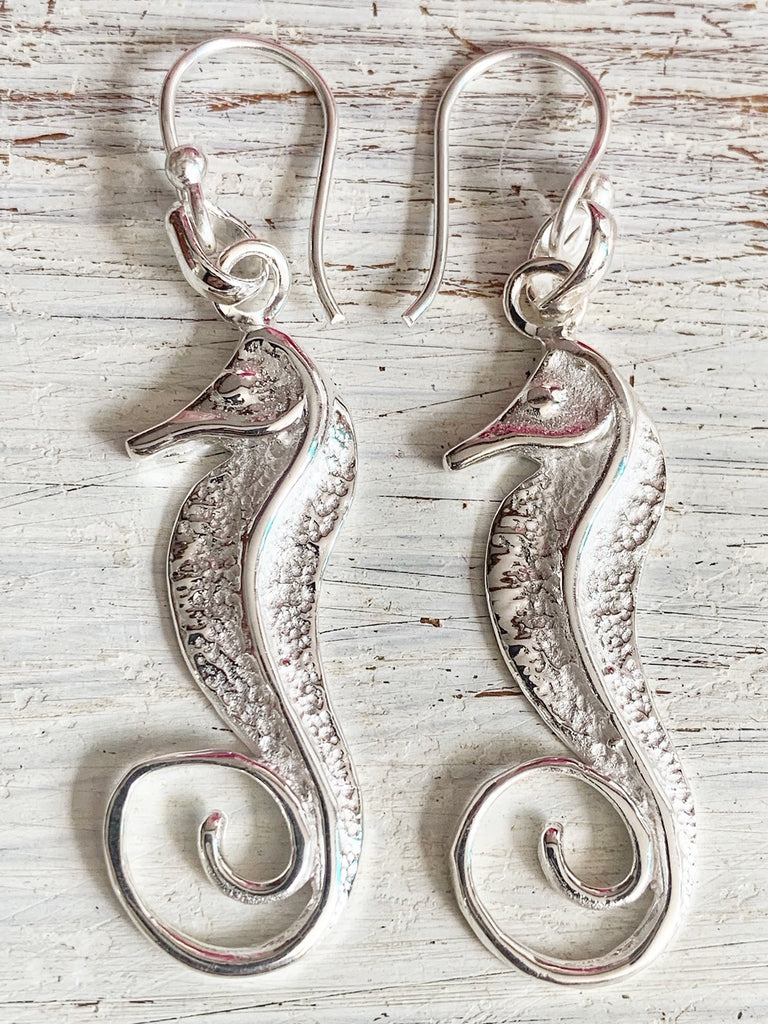 Seahorse silver earrings