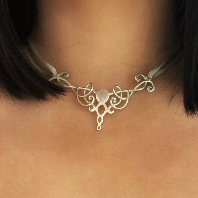 silver CELTIC PRIESTESS TIARA handmade necklace Heart Mala Celtic jewellery