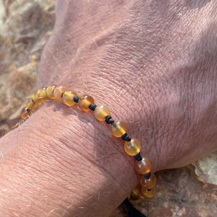 Carnelian Agate Wrist Mala Beads mens yoga bracelet
