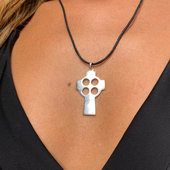 Celtic Cross Silver Pendant necklace