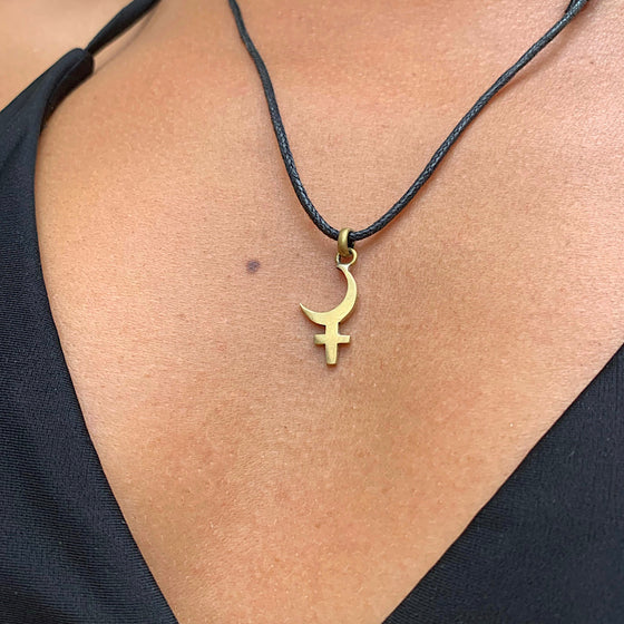 Ceres Demeter Fertility Goddess symbol Brass Pendant Necklace