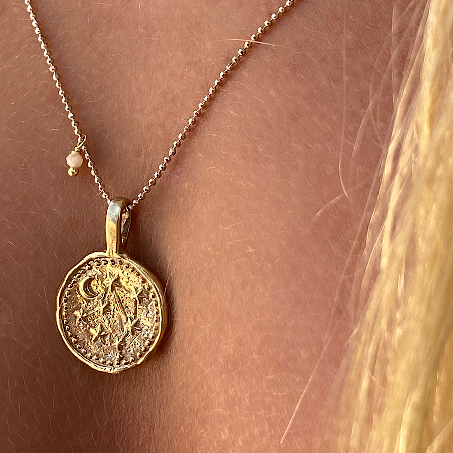 Libra star sign Zodiac necklace Gold plated