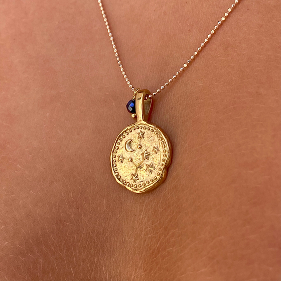 Virgo star sign Zodiac necklace Gold plated
