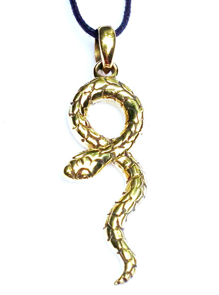 Snake Necklace Brass Pendant