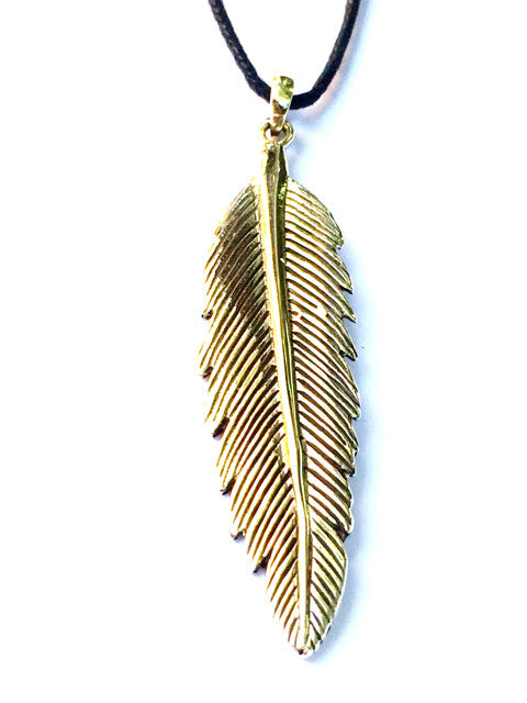 Feather necklace Brass Pendant Necklace