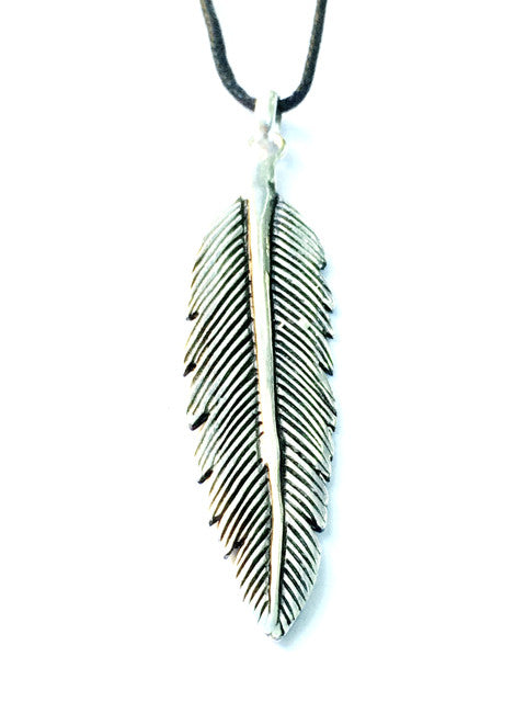 Arrow Feather Silver Pendant necklace
