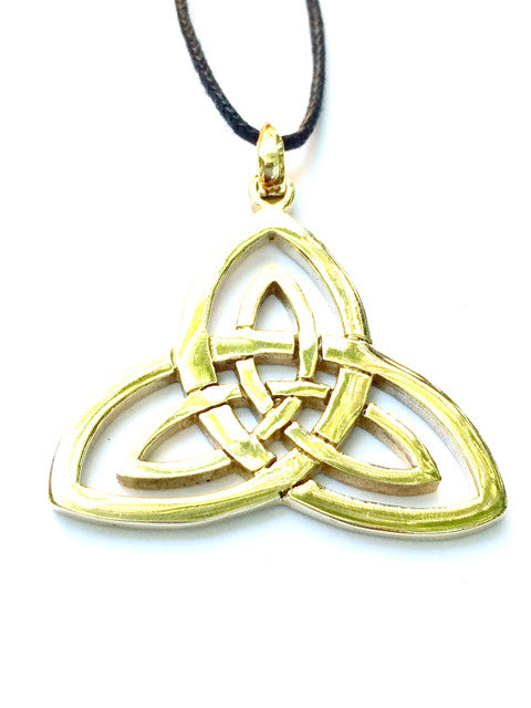 Celtic Trinity Knot Brass Pendant Necklace