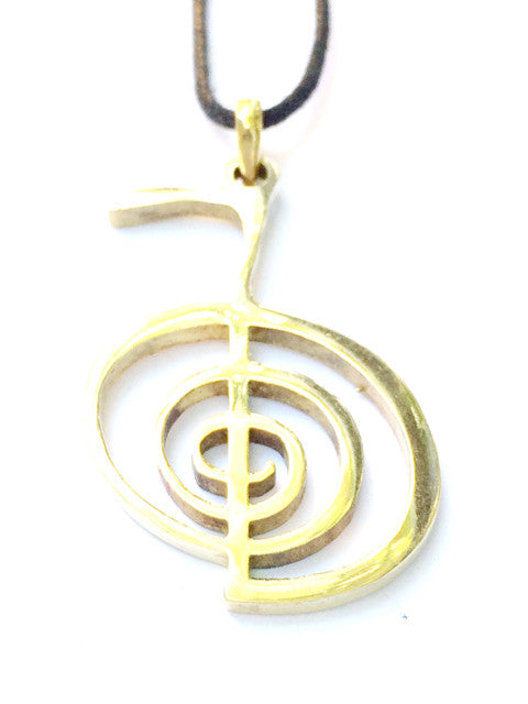 Reiki Choku Rei Necklace Brass Pendant