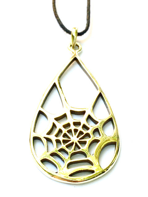 Spiders Web necklace Brass Pendant