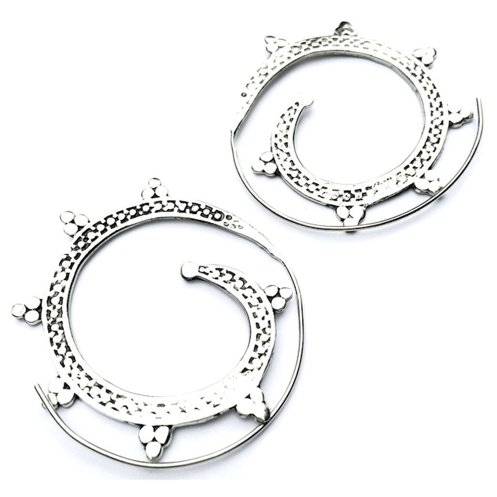 TRIBAL SPIRAL Silver earrings