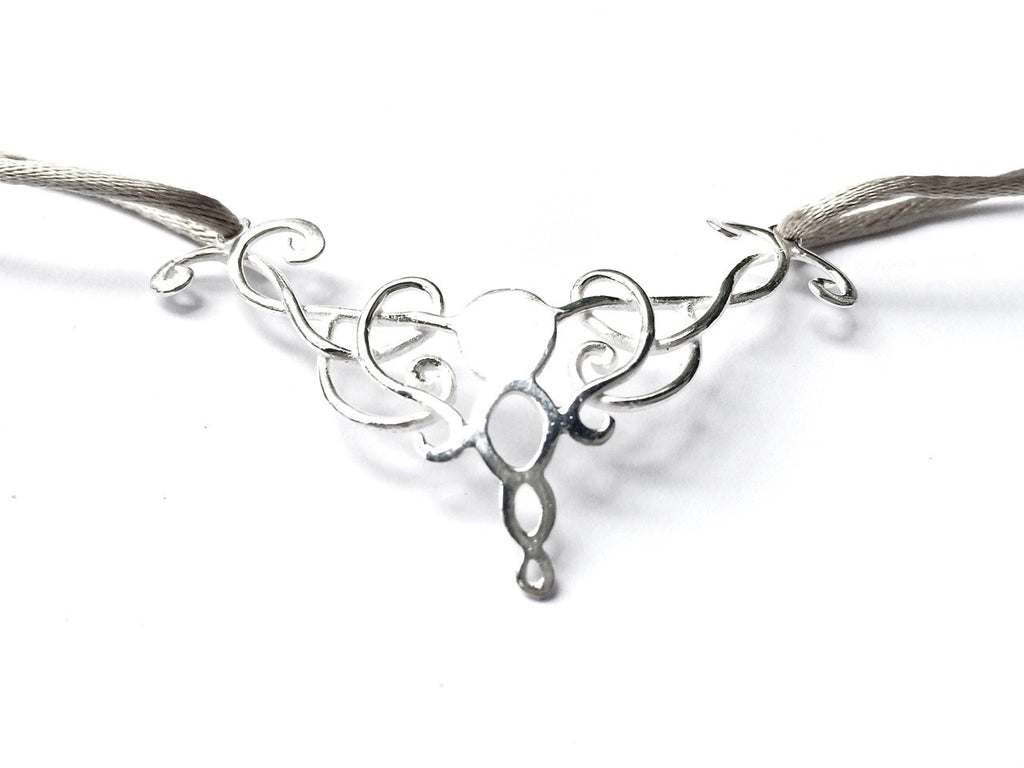 silver CELTIC PRIESTESS TIARA handmade necklace Heart Mala Celtic jewellery