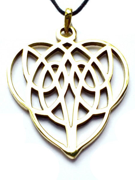 Tribal Celtic Heart Brass Pendant necklace