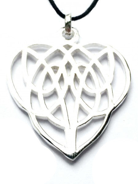 Tribal Celtic Heart Silver Pendant necklace