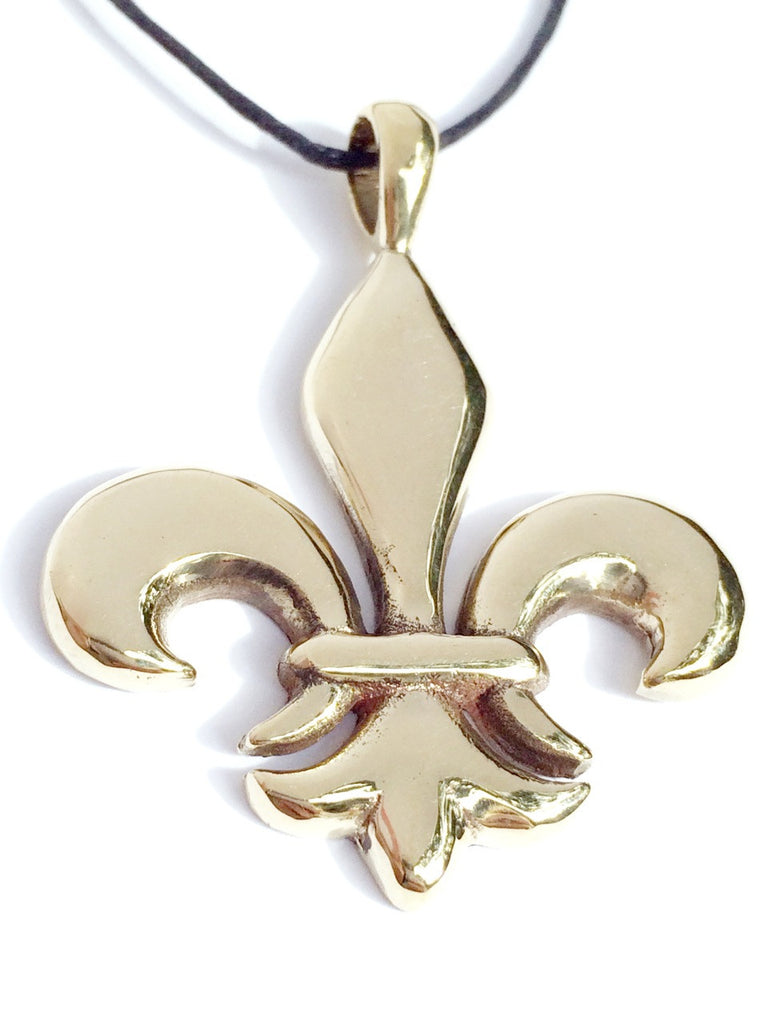 fleur-de-lis brass necklace brass Pendant
